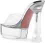 Amina Muaddi Dalida Glass 135mm platform sandals Silver - Thumbnail 3
