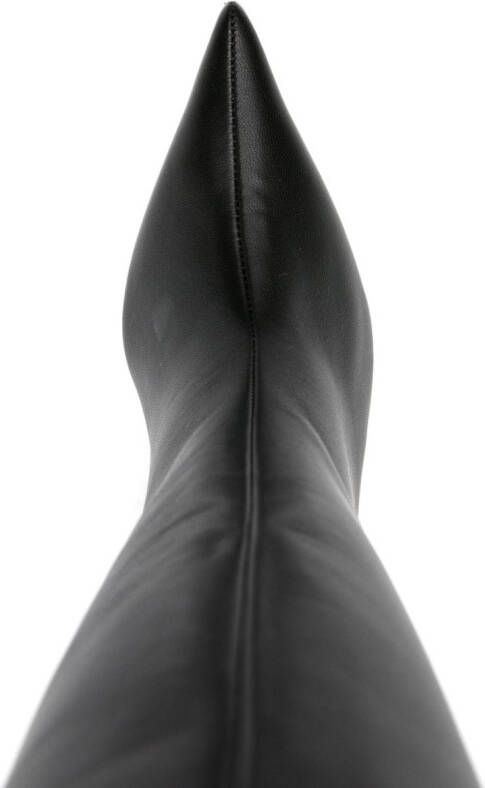 Amina Muaddi Fiona 60mm leather boots Black