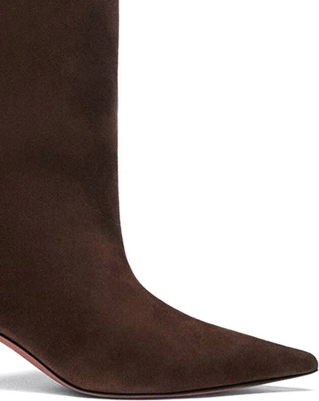 Amina Muaddi Fiona 60mm suede boots Brown