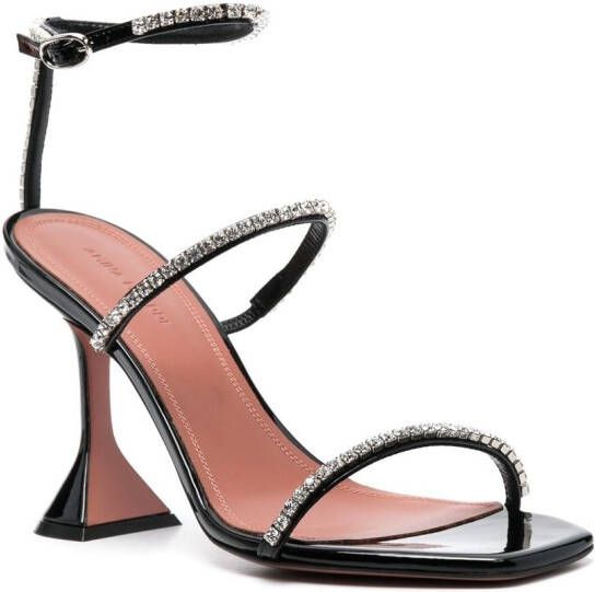 Amina Muaddi Gilda 105mm crystal-embellished sandals Black