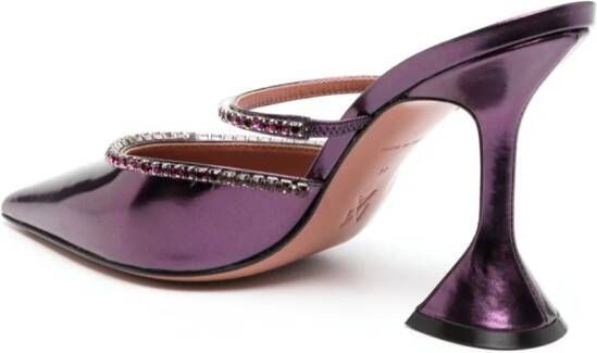 Amina Muaddi Gilda 80mm crystal-embellished mules Purple