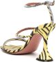 Amina Muaddi Gilda 80mm zebra-print sandals Yellow - Thumbnail 3