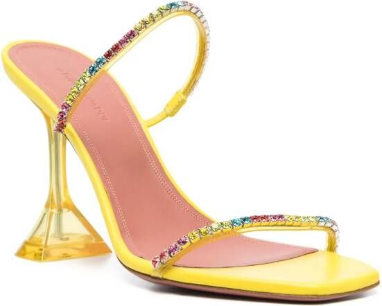 Amina Muaddi Gilda 95 crystal-embellished sandals Yellow