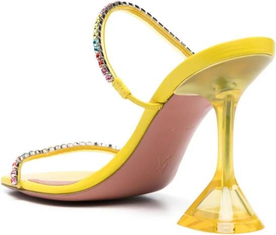 Amina Muaddi Gilda 95 crystal-embellished sandals Yellow