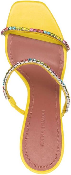 Amina Muaddi Gilda 95 crystal-embellished sandals Yellow