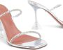 Amina Muaddi Gilda 95mm clear heel sandals Silver - Thumbnail 3