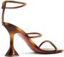 Amina Muaddi Gilda 95mm crystal-embellished sandals Brown - Thumbnail 3