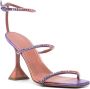 Amina Muaddi Gilda 95mm embellished leather sandals Purple - Thumbnail 2