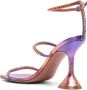 Amina Muaddi Gilda 95mm embellished leather sandals Purple - Thumbnail 3