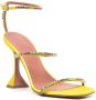 Amina Muaddi Gilda 95mm rainbow-crystal satin sandals Green - Thumbnail 2
