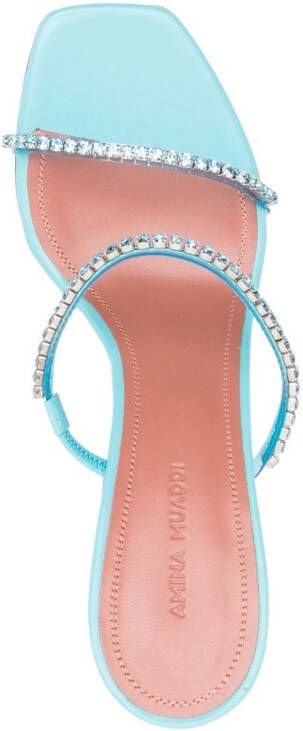 Amina Muaddi Gilda crystal-embellished sandals Blue