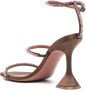 Amina Muaddi Gilda crystal embellished sandals Brown - Thumbnail 3