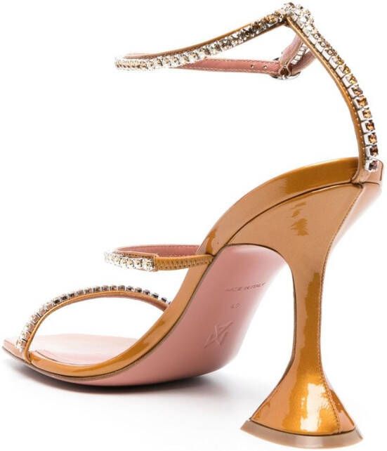 Amina Muaddi Gilda crystal-embellished sandals Brown