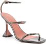 Amina Muaddi Gilda Mirror 95mm leather sandals Silver - Thumbnail 2