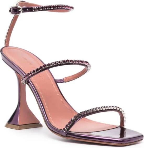 Amina Muaddi Gilda Mirror 95mm sandals Purple