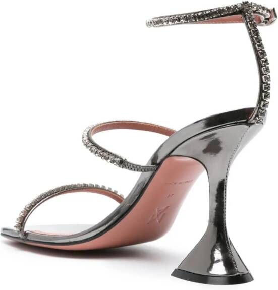 Amina Muaddi Gilda Mirror 95mm sandals Silver