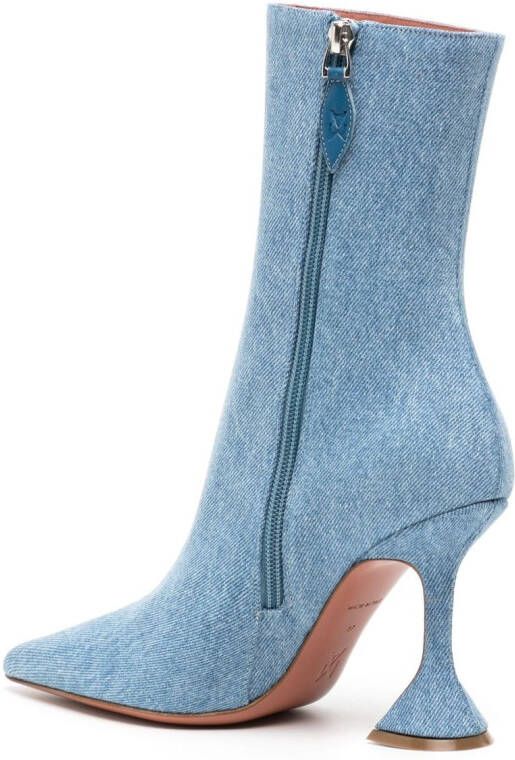 Amina Muaddi Giorgia 100mm ankle boots Blue