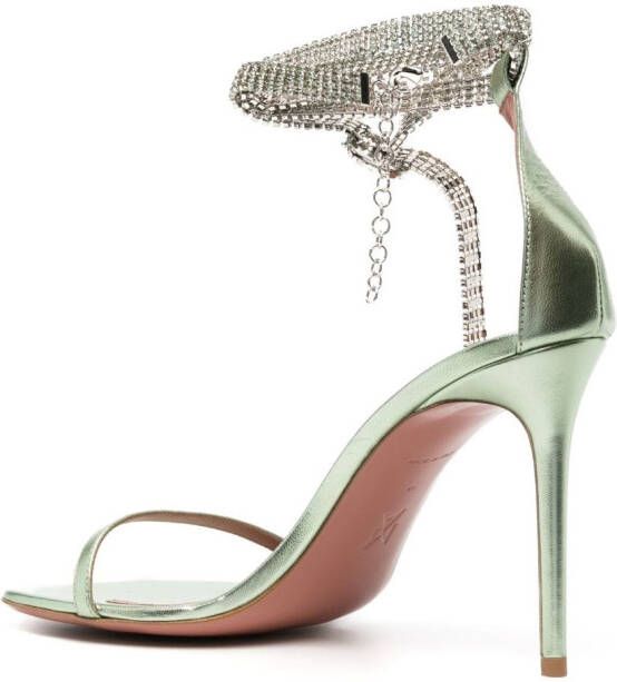 Amina Muaddi Giorgia 90mm crystal-embellished sandals Green