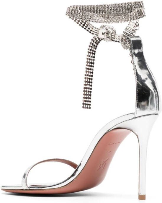 Amina Muaddi Giorgia crystal-embellished sandals Silver
