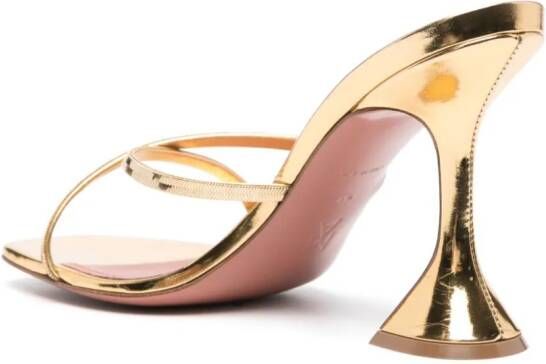 Amina Muaddi Henson cross-strap metallic sandals Gold