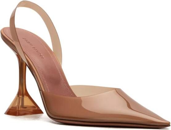 Amina Muaddi Holli Glass 95mm slingback pumps Brown