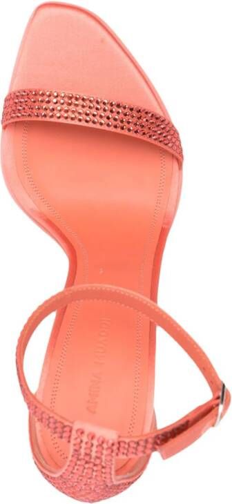 Amina Muaddi Kim 115mm crystal-embellished sandals Orange