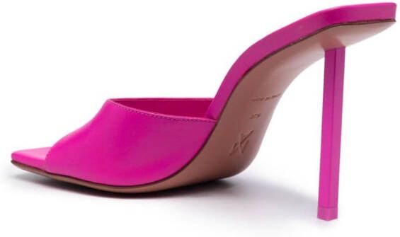 Amina Muaddi Laura 95mm leather mules Pink
