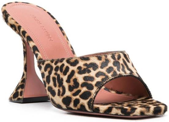 Amina Muaddi leopard-print open-toe sandals Neutrals