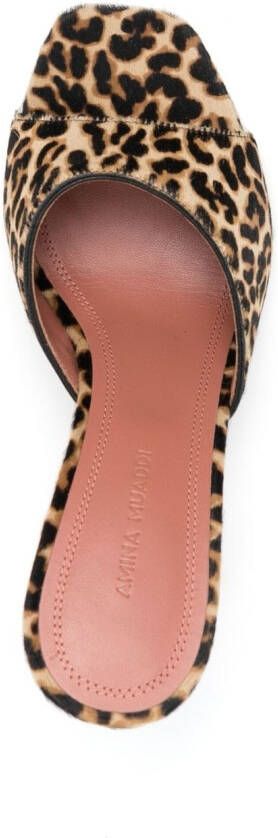 Amina Muaddi leopard-print open-toe sandals Neutrals