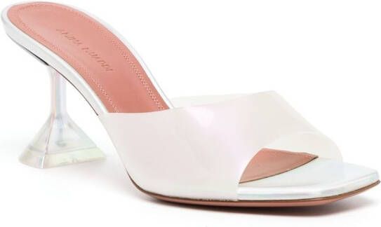 Amina Muaddi Lupita 75mm slip-on sandals White