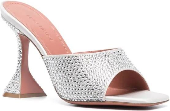 Amina Muaddi Lupita 95 crystal mules Silver