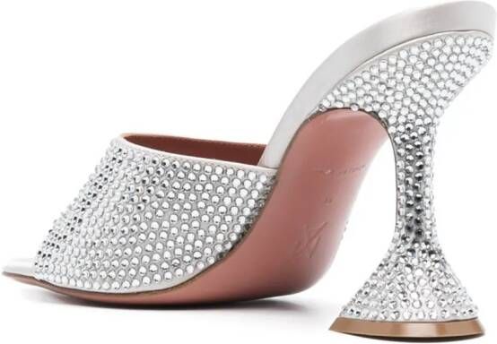 Amina Muaddi Lupita 95 crystal mules Silver