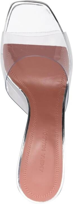 Amina Muaddi Lupita Glass 75mm sandals Neutrals