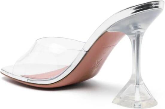 Amina Muaddi 95mm Lupita Glass transparent mules Neutrals