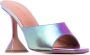 Amina Muaddi Lupita Metallic 75mm slippers Pink - Thumbnail 2