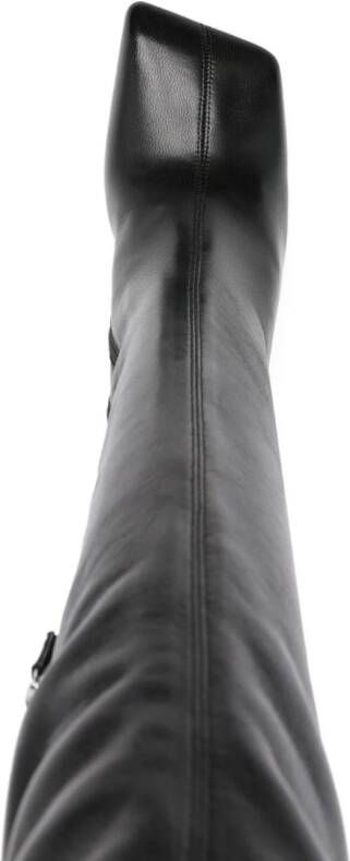 Amina Muaddi Marine 115mm leather boots Black