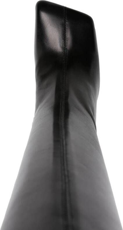 Amina Muaddi Marine 95mm leather boots Black