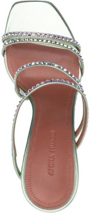 Amina Muaddi Naima crystal-embellished 105mm sandals Green