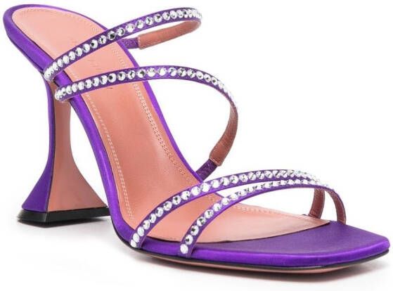 Amina Muaddi Naima crystal-embellished sandals Purple