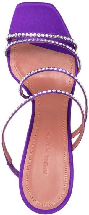 Amina Muaddi Naima crystal-embellished sandals Purple