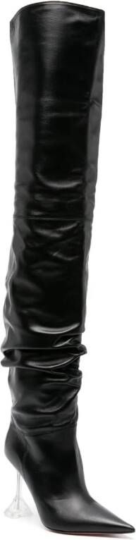 Amina Muaddi Olivia 95mm thigh-high boots Black