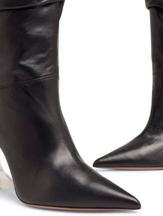 Amina Muaddi Olivia 95mm thigh-high boots Black