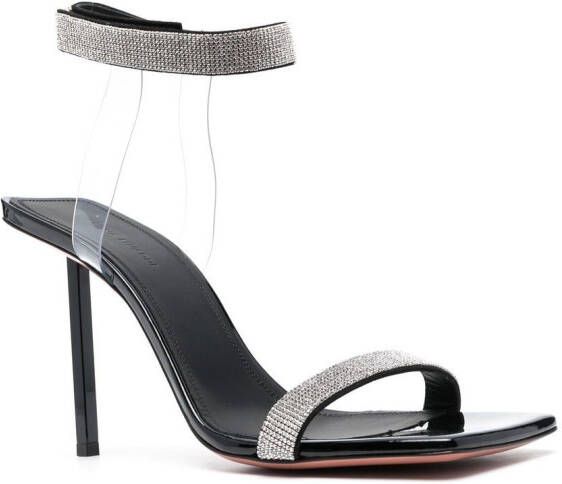 Amina Muaddi Rih 110mm crystal-embellished sandals Black