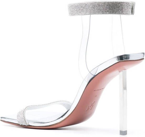 Amina Muaddi Rih 95mm crystal-embellished sandals Silver