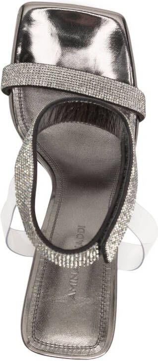 Amina Muaddi Rih crystal-embellished 95mm sandals Silver