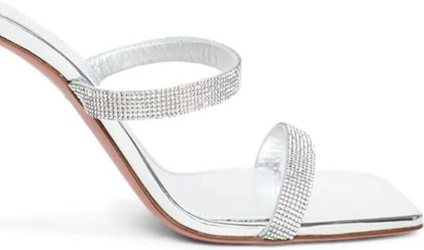 Amina Muaddi Rih Slipper 95mm sandals Silver