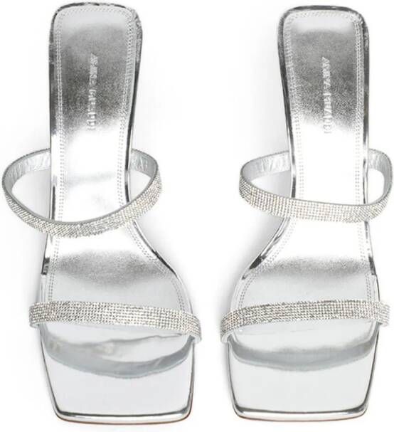 Amina Muaddi Rih Slipper 95mm sandals Silver