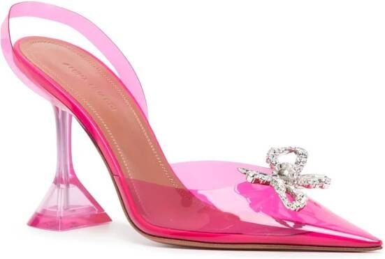 Amina Muaddi Rosie 110mm crystal-embellished pumps Pink