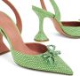 Amina Muaddi Rosie 95 crystal-embellished suede pumps Green - Thumbnail 4