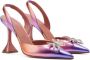 Amina Muaddi Rosie 95mm iridescent-effect pumps Purple - Thumbnail 2